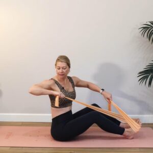 Hollie Leading an upper body prenatal strength workout